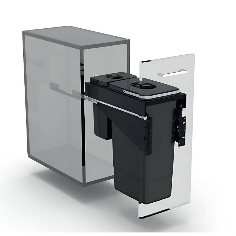 EKOTECH - Beépíthető hulladékgyűjtő FRONT 30 - 1x26 liter+1x7 liter 