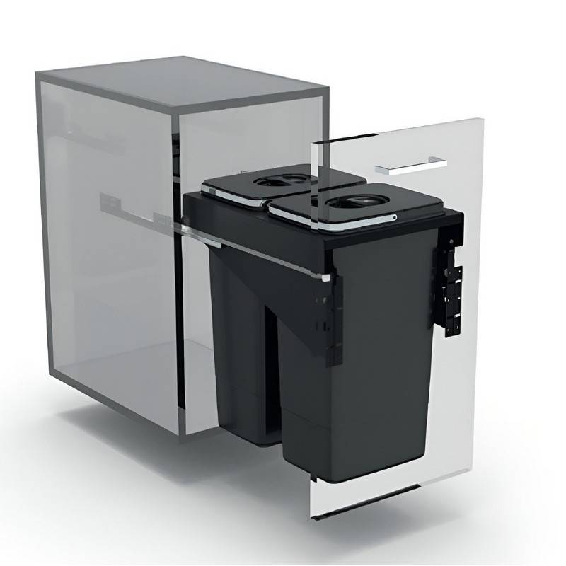 EKOTECH - Beépíthető hulladékgyűjtő FRONT 40 - 2x26 liter  