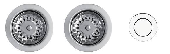 ELLECI - ASP23002 (PUSH-CONTROL POP-UP) automata dugókiemelő kétmedencés mosogatóhoz inox - A készlet erejéig rendelhető!