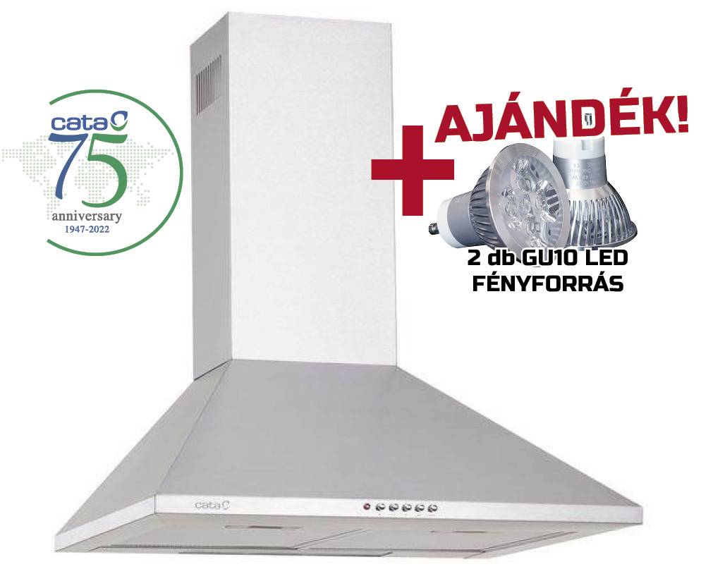 CATA - Páraelszívó OMEGA 600 inox X/L LED + 2 db Conlight LED fényforrás