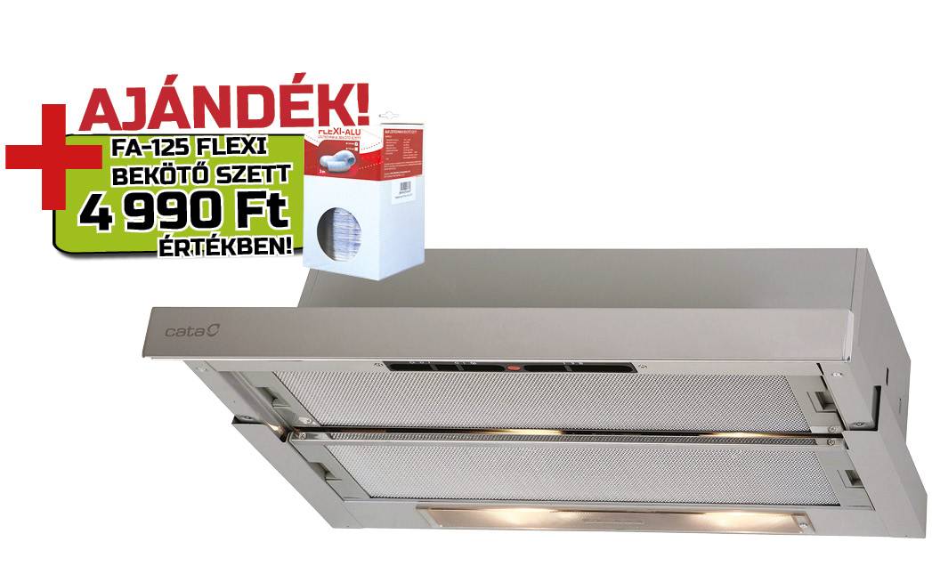 CATA - Páraelszívó TF-5260 X/L alu (2 motoros) + FA125/3 bekötő szett
